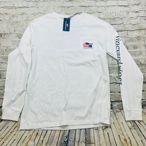 Vineyard Vines Shirt Mens Medium White Class of 2019 Whale Logo Crew T-shirt‎